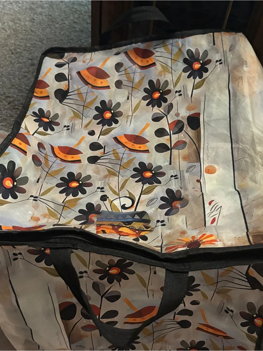 Stylish Black Cat Tote Carrier with Orange Accents by